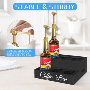Cà phê xi-rô tổ chức với ngăn kéo <span class=keywords><strong>2</strong></span> tầng xi-rô Giá đứng cho cà phê thanh trạm 6 xi-rô chai chủ cho truy cập - Product Image 3