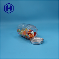 Pot alimentaire rond en PET transparent avec couvercle en plastique, étanche, sans BPA, pour bonbons, collations, biscuits et aliments pour bébés