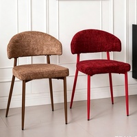 Chaise de salle à manger de loisirs durable en velours rembourré pour salon, fabriquée en Chine