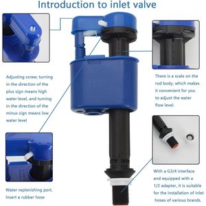 Ensemble de remplacement de vanne de remplissage pour toilettes légères, pièce de réparation de vanne de chasse d'eau pour réservoir de toilettes avec installation rapide - Product Image 5