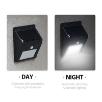 Lampe murale solaire à détecteur de mouvement extérieur étanche IP65 à 20 LED, intensité variable, durée de vie de 50 000 heures, éclairage de jardin neutre 4100K