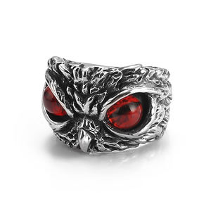 패션 쥬얼리 도매 남성용 스테인리스 스틸 주조 올빼미 반지 쥬얼리 - Product Image 2