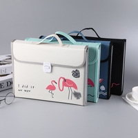 Sac à main accordéon simple en PP multicouche imprimé UV, style flamant rose sur mesure pour étudiants et sacs de documents de bureau