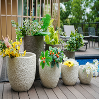 Pot de plante contemporain de style varié avec trou de drainage, pot de plante moderne, décoration de jardin, pots à fleurs