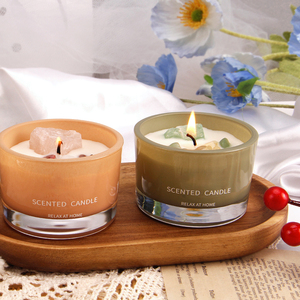 Bougie parfumée en cire de soja de luxe avec logo personnalisé du fabricant, cristaux, Noël, Thanksgiving, non toxique, <span class=keywords><strong>verre</strong></span> moderne - Product Image 6