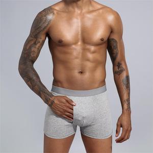 Wholesale Custom 100% Cotton <strong>Men's</strong> Mid-Rise Stretch Boxer <strong>Briefs</strong> Solid Color Athletic Breathable Knitted Underwear Comfortable - Product Image 2