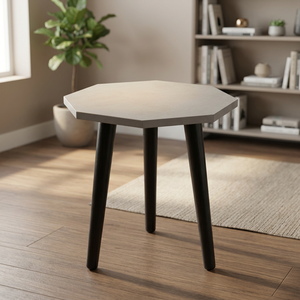 Modern Octagonal <b>Coffee</b> <b>Table</b> with Solid Wood <b>Legs</b> and Premium Wooden Top <b>for</b> Living Room Bedroom Office Use - Product Image 3