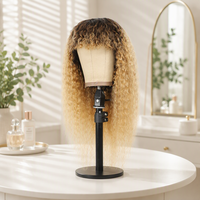 Perruque indienne Remy sans colle, fabriquée à la machine, brun moyen, lisse crépu, longueur 13, densité 250%, franges aériennes, sans dentelle, perruque complète pour