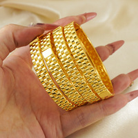 Dropshipping – Bracelets de mariage plaqués or 24 carats pour femmes, bracelets ouvrables pour mariée, bijoux de mariage indiens/éthiopiens/africains