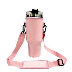 Bolsa de transporte de botella de agua de neopreno con logotipo personalizado, bolsa de eslinga aislada para caminar senderismo con bolsillo para teléfono - Product Image 1