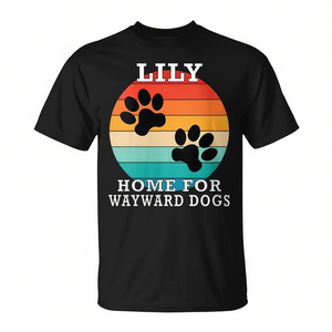 T-shirt Lily Home For Wayward Dogs nera, taglia unisex per adulti - Product Image 2