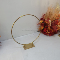 Supports de fleurs de table de mariage détachables à double cercle, cercles en métal doré, centre de table pour la décoration d'événements
