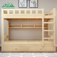 Lit superposé Wayon avec bureau en dessous, lit supérieur double et poste de travail en dessous pour petit appartement studio