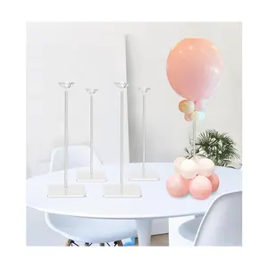 Set of 4 15.75-Inch High Clear Acrylic Balloon Stand Display Racks for Table Centerpiece Decoration