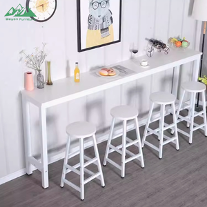 Barra de Bar Moderna <span class=keywords><strong>y</strong></span> Ecológica de Madera Maciza WAyon para Tienda de Té con Leche, con Mesa <span class=keywords><strong>Alta</strong></span> <span class=keywords><strong>Estrecha</strong></span> <span class=keywords><strong>y</strong></span> Sillas/Taburetes Largos - Product Image 2
