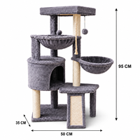 Arbre à chat multi-niveaux en peluche et sisal pour la vente en gros
