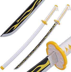 104CM démon tueur <span class=keywords><strong>Rengoku</strong></span> Kyoujurou <span class=keywords><strong>Katana</strong></span> jouets Anime accessoires en bois épée japonais Katanas Cosplay - Product Image 4
