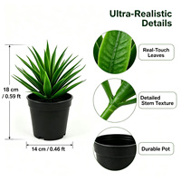 Plante artificielle en plastique de haute qualité en gros, plante serpent en pot de 18 cm, plante artificielle pour bureau de librairie, petit faux cactus