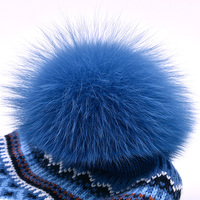 Bonnets tricotés en laine pour enfants garçons avec pompon en fourrure de renard véritable pour l'hiver, bonnet à rabat d'oreille pour tout-petits, doublure polaire chaude, bonnet coloré