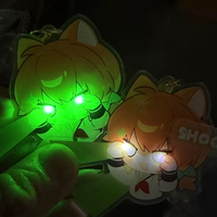 Gantungan Kunci Akrilik Custom Anti Air Ramah Lingkungan untuk Grosir, Cetak UV Pola Anime, Menyala, Magnetik, Lucu