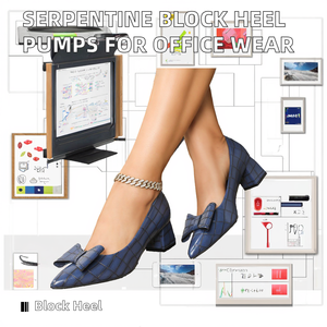 Pumps D'Orsay en serpentins de haute qualité pour femmes, chaussures habillées à talons blocs, à enfiler, antidérapantes, pour le bureau en été - Product Image 2