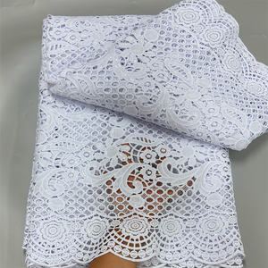 قماش دانتيل أفريقي أبيض نقي عالي الجودة رائع-دانتيل حرير للحليب فرنسي مع ترتر للزفاف النيجيري - Product Image 1