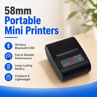 Imprimante thermique portable sans fil Bluetooth mini pour reçus et codes-barres, compatible Android et iOS, avec batterie intégrée