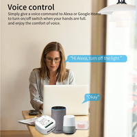 Interrupteur sans fil cinétique WiFi Tuya Smart Life SIXWGH 1 Gang, sans batterie, commande vocale et à distance via application, kit d'interrupteur d'éclairage pour maison et hôtel