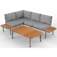 Ensemble de canapés de patio modernes en acier inoxydable 6 places, résistant aux intempéries, imperméable et durable, pour jardin, salon extérieur et chambre