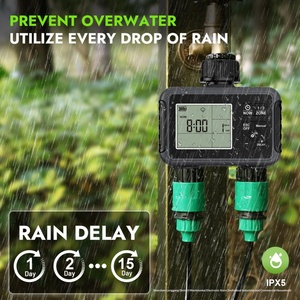 Digital <b>Timer</b> Drip Irrigation System with 2-Zone Automatic Watering Controller for Outdoor Use - Product Image 3