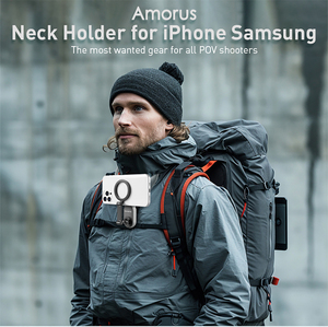 <span class=keywords><strong>AMORUS</strong></span> Nackenhalter für iPhone Samsung universell freisprechanlage POV Vlog magnetisch um den Hals Telefonhalterung - Product Image 6