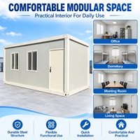 Maison préfabriquée modulaire portable entièrement meublée avec structure en acier coupe-vent, maison conteneur de 20 pieds, vente en gros