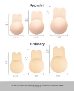 Reggiseno da donna impermeabile senza spalline in <span class=keywords><strong>Silicone</strong></span> adesivo con orecchio di coniglio auto-applicabile per il sollevamento del seno petali forma Push-Up intimi - Product Image 4