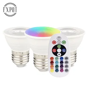 Умный Светодиодный прожектор FXPOT, многоцветный светодиодный прожектор MR16 RGB, 16 меняющихся цветов, лампа точечного светильника с ИК-пультом дистанционного управления
