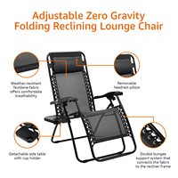 Fauteuil de relaxation de luxe portable à dossier haut pour l'extérieur, chaise longue de plage et de camping à gravité zéro, inclinable à plat pour l'auto-bronzage, idéal pour les événements - Vente en gros