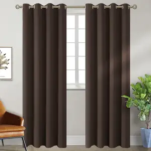 JA Customizable Thermal Drapes Blackout Curtains For Bedroom Living Room With Grommet Noise Reducing Room Darkening Hospital Use