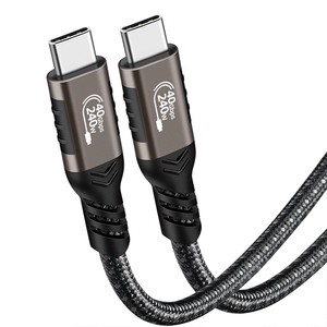 Câble USB4 Type-C Premium 1m 240W 40 Gbit/s 8K à Angle Droit avec Blindage en Nylon Tressé Charge Rapide 5A Compatible <span class=keywords><strong>Thunderbolt</strong></span> <span class=keywords><strong>3</strong></span> - Product Image 4