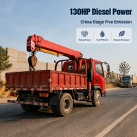Guindaste Móvel Usado de Alta Performance de 5 Toneladas com Motor Diesel de 130HP, Rotação de 360 Graus e Caixa de Carga de 3500mm para Elevação em Canteiro de Obras