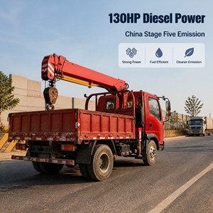 Grúa Móvil Usada de Alto Rendimiento de 5 Toneladas, Motor Diésel de 130 HP, Rotación de 360 Grados, Caja de Carga de 3500 mm, Camión de Elevación para Obras - Product Image 1