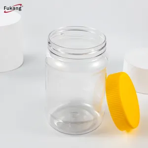 500g fıstık ezmesi konteyner yuvarlak PET plastik gıda şişesi