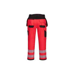 Portwest-T501RBK36 PW3 Hi-Vis กางเกงทำงานกระเป๋าซองใส่ทำงานสีแดง/ดำ-5036108388899ใส่ทำงาน HI-VIS - Product Image 2