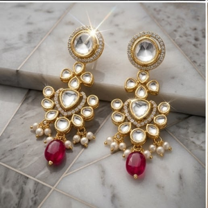 Conjunto de collar de plata 925 con rubíes y perlas, joyería nupcial tradicional, piedras rojas étnicas para mujer, joyería de boda - Product Image 2