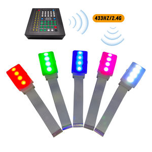 Sunjet nouveau produit 4 Leds 433mhz DMX télécommandé RGB LED Bracelet Festival lampe de poche tissu Led Bracelet pour événement - Product Image 1