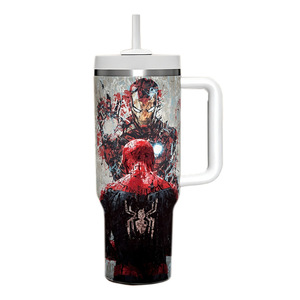 Vaso Térmico <span class=keywords><strong>de</strong></span> Acero Inoxidable <span class=keywords><strong>de</strong></span> 40 oz con Diseño <span class=keywords><strong>de</strong></span> Spider-Man, Vaso para Auto con Asa, Vaso para Hielo - Product Image 6