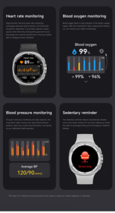 Mới nhất hd8c 1.43 inch Đồng hồ thông minh cho nam giới khả năng chịu nước Heart Rate Monitor huyết áp nhiệt kế silica cuộc gọi trả lời - Product Image 4