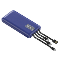 Chargeur portable mini 10000mAh avec câble intégré, entrée Micro USB et sortie 10W, en promotion, cadeau promotionnel