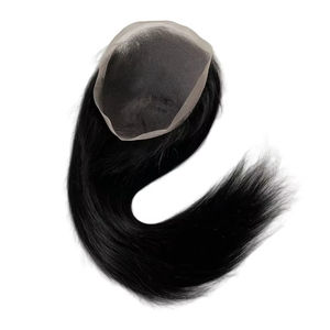 Haute qualité 100% cheveux humains bruts 8*10 pouces couleur personnalisée longue <span class=keywords><strong>coiffure</strong></span> 100% système de remplacement de cheveux humains pour hommes - Product Image 2