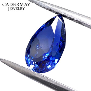 Cadarmay Synthetic Sapphire Pear Cut Blue Loose Stone For Jewelry Making - Product Image 4