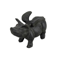 Statue de cochon ailé en fonte, figurine d'animal vintage, ornement décoratif pour la maison, le jardin et la table, fournisseur en gros de décoration intérieure