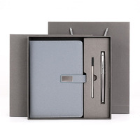 Articles cadeaux de luxe promotionnels en gros, carnet A5 en cuir, journal personnalisé, ensemble cadeau de carnet avec stylo et recharge à vendre
